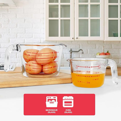KOMUEE 4 Piece Glass Measuring Cups Set, 5 Oz, 4-Cup Liquid Measuring Cups - Image 2
