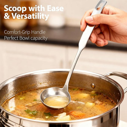Professional Stainless Steel Soup Ladle, 11.8" Comfort Grid, Long Ergonomic - Image 6
