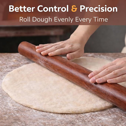 16.5 Inch French Rolling Pin, Wooden Dough Roller - Image 7