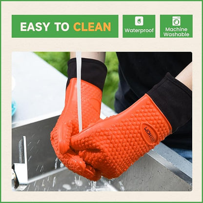 GEEKHOM BBQ Gloves Heat Resistant Oven Mitts - Image 3