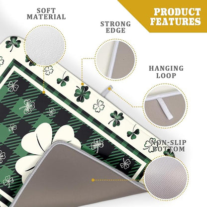 Giwawa Patrick Clovers Dish Drying Mat 18"x24" Lucky Shamrock Spring Leaf Dish - Image 4
