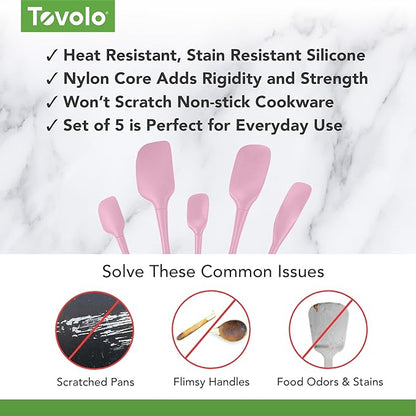 Tovolo Flex Core 5 Piece Silicone Spatula Set Heat Resistant All Silicone - Image 3