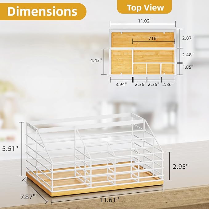 Metal Paper Plate Holders Dispenser, Disposable Paper Plate Utensil Holder - Image 5