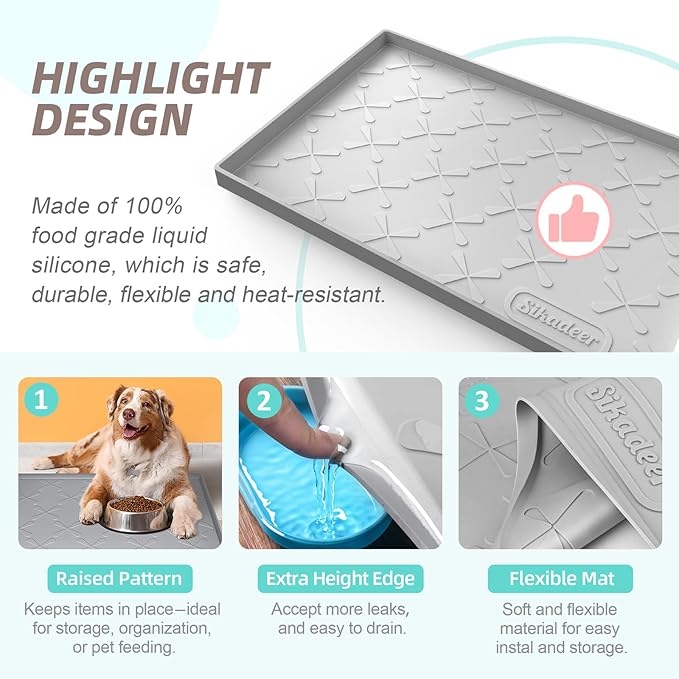 SIKADEER Waterproof Under Sink Mat 22x19, Raised Edge Silicone Mat Under Sink - Image 5
