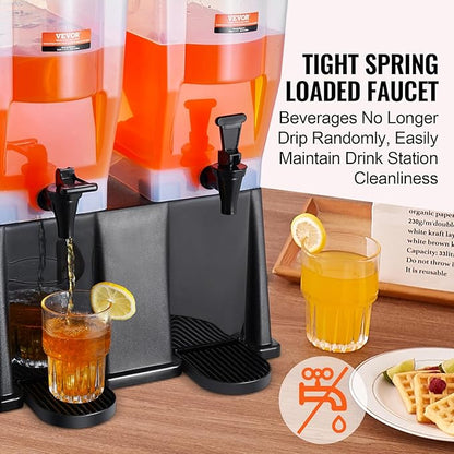 VEVOR Beverage Dispenser, 3 Gallon x 2 Drink Dispensers - Image 3