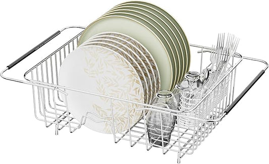 JAQ Over Sink Dish Drying Rack for Medium to Large Sink, Expandable 15.08"–22.4" by JAQ-BuyNow