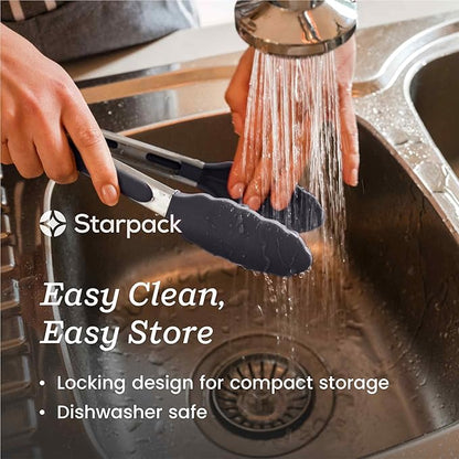 StarPack Premium Silicone Kitchen Tongs Set of 2 - Image 3