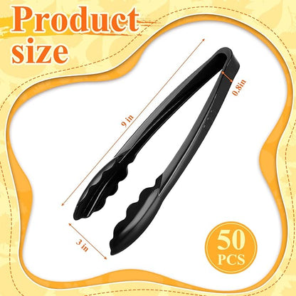 Tessco for you 80 Pcs Plastic Tongs for Serving Bulk, 9 Inch Plastic Disposable - Image 2