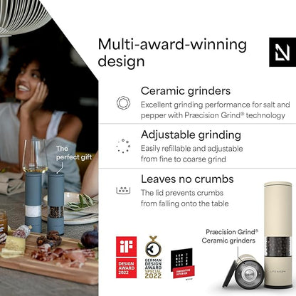 LARS NYSØM Salt and Pepper Grinder Set Manual, Stainless Steel Salt and Pepper - Image 2