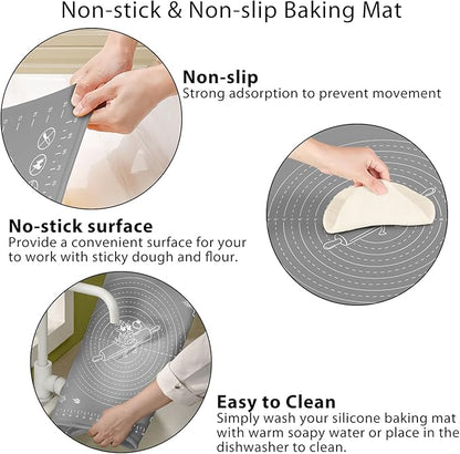 Silicone Baking Mat 32x24 inch, Extra Thick Non-stick Pastry Mat - Image 4