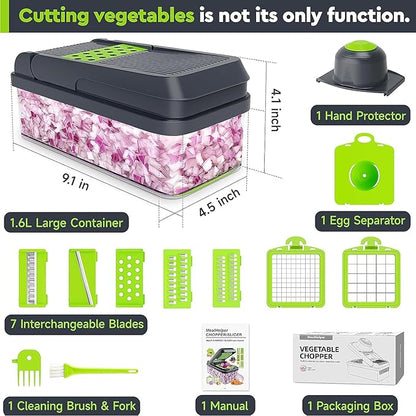 MealHelper 12-in-1 Vegetable Chopper, 7 Blade Veggie Chopper, Practical Food - Image 2