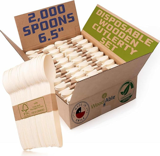 Disposable Wooden Cutlery Set by WoodAble
