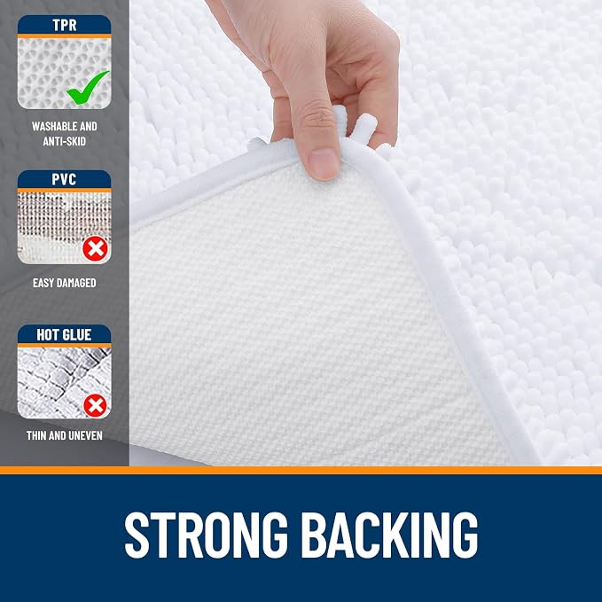 OLANLY Large Bathroom Rugs 40x32, Extra Soft Absorbent Chenille Bath Rugs - Image 6