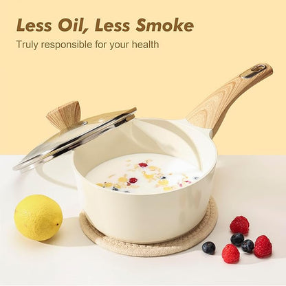 SENSARTE Ceramic Cookware Sets, Pots and Pans Set Non stick, Non toxic Healthy - Image 7
