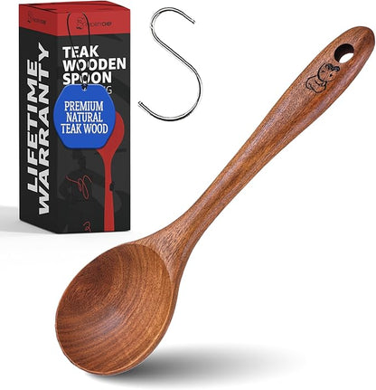 PriorityChef Handcrafted Teak Wooden Spoon by PriorityChef