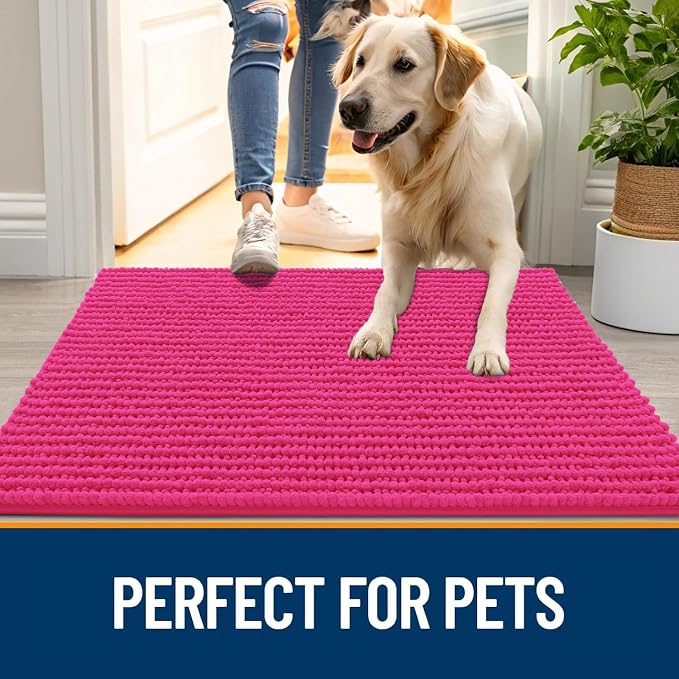 OLANLY Dog Door Mat for Muddy Paws 44x24, Ultra Absorbent Chenille Mud Doormat - Image 6