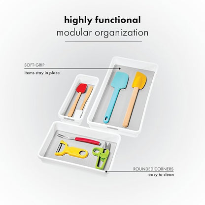 madesmart 3 Bin Drawer Organizer Set, Office & Bathroom, Organizer - Image 4
