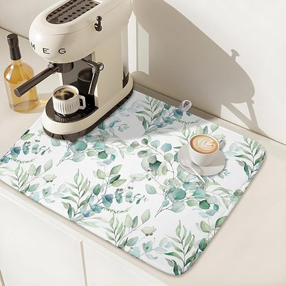 Watercolor Sage Leaves Dish Drying Mats - Image 7