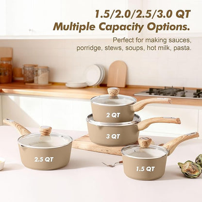 SENSARTE 2.0 & 3.0 Quart Ceramic Sauce Pan Sets - Image 3