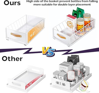 4Pack Pull out Cabinet Organizer, Heavy Duty Slide out Pantry Shelves Drawer - Image 4