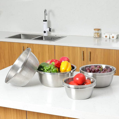 304 Stainless Steel Microporous Colander, 4.5QT Large Capacity - Image 2