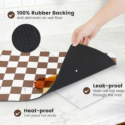 12" x 20" Checkered Dish Drying Mat - Image 4
