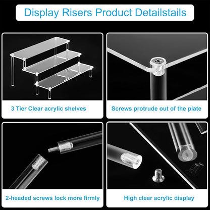 HENABLE Large Acrylic Display Risers, Perfume Stand Organizer, Tabletop Use - Image 4