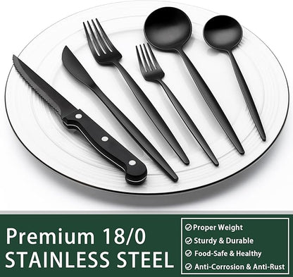 EWFEN 24-Piece Black Silverware Set - Image 5
