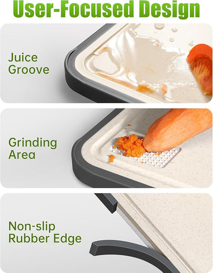 Stainless Steel Cutting Boards for Kitchen, Non Toxic 2-in-1 Cutting Board - Image 6