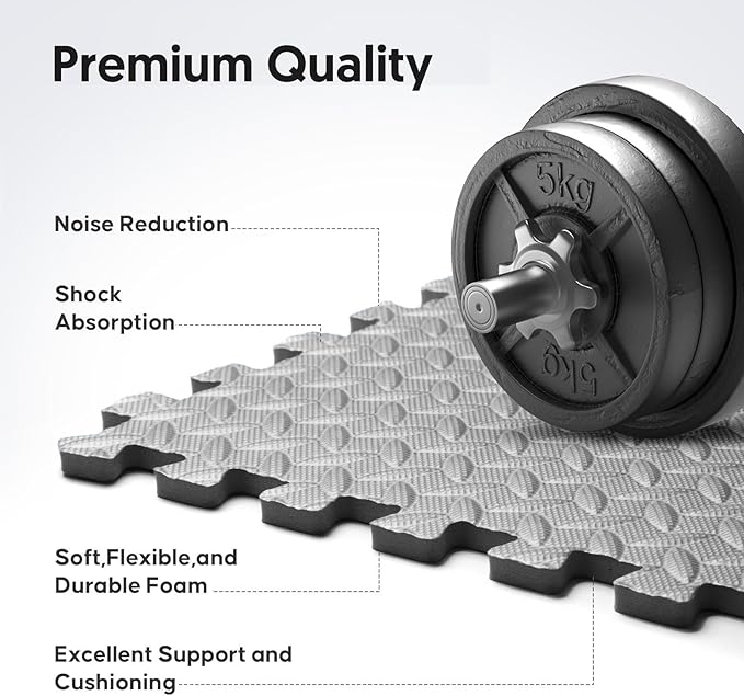 36 Pack Home Gym Mat, Puzzle Exercise Mat, EVA Interlocking Foam Floor Tiles - Image 3