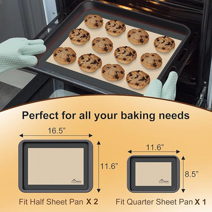 HOTEC Silicone Baking Mats 3 Pack – Thickened Non-Stick Reusable Silicone - Image 3