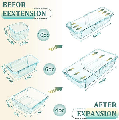 20 Pcs Clear Drawer Organizer, Adjustable Drawer Storage Box, 3-Size Desk - Image 2
