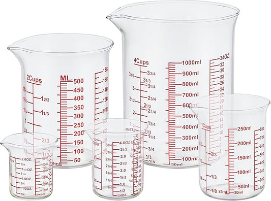 Ackers High Borosilicate Glass Measuring Cup Set by AckersBORO33