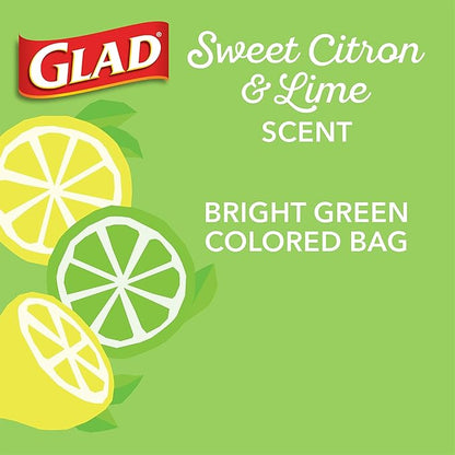 Glad Small Kitchen Drawstring Trash Bags, 4 Gallon, Febreze Sweet Citron & Lime - Image 4