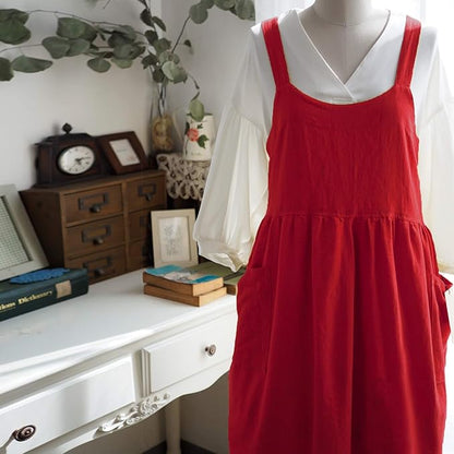 Uaussi Cotton Linen Apron Cross Back Work Apron - Image 3