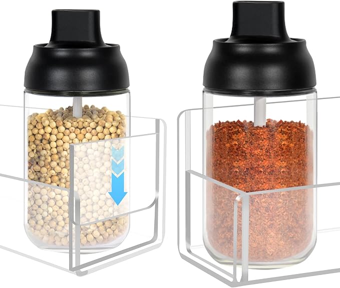 Acrylic Spice Rack Wall Mount-9 Inch, 4 Pack Hanging Seasoning Rack Organizer - Image 4