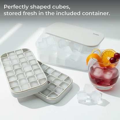 Ice Cube Tray Set with Lid & Bin, 2 Silicone Trays, Easy-Release, Leak-Proof - Image 3