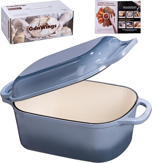 4.6 Quart Dutch Oven for Sourdough Bread Baking, Combo Oval Enameled Cast Iron by GdWings