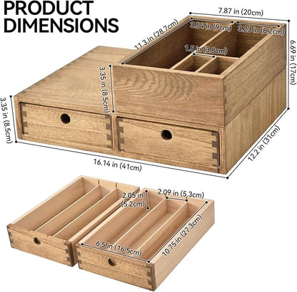 KIRIGEN Wooden Coffee Station Organizer 2-Piece Set - Image 3