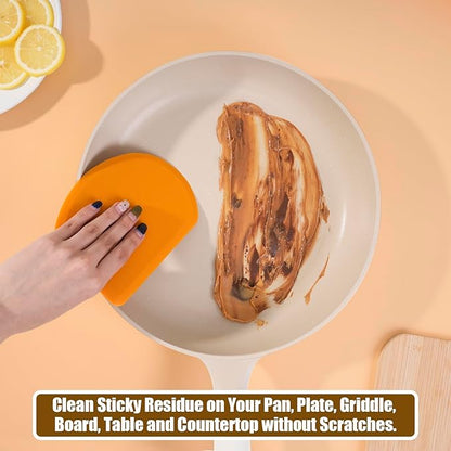 Silicone Dough Scraper with Stainless Steel Sheet, Curved Edge Flexible Bowl - Image 6