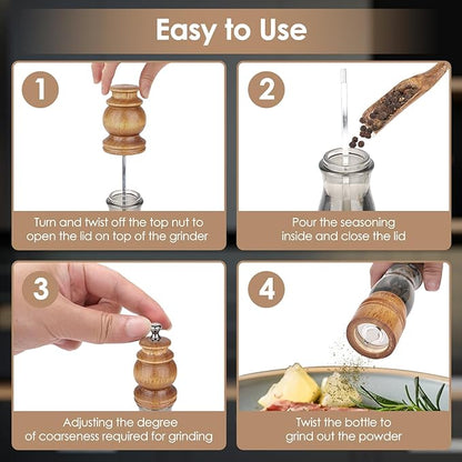 Wooden Salt and Pepper Grinder Set - Image 6