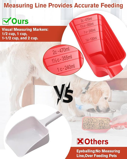 2 Cup Dog Food Scoop, Plastic Pet Food Scoop - Image 3