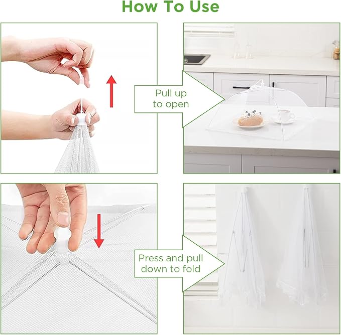 HBlife 3 Pack Pop-Up Mesh Food Cover Tent - Image 6