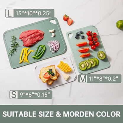 THETCHRY Plastic Cutting Board Set of 3-Cutting Boards - Image 4