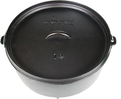Lodge 10 Quart Pre-Seasoned Cast Iron Camp Dutch Oven - Image 3