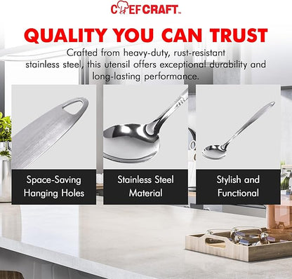 Chef Craft 10230 1-Piece Stainless Steel Solid Spoon - Image 4