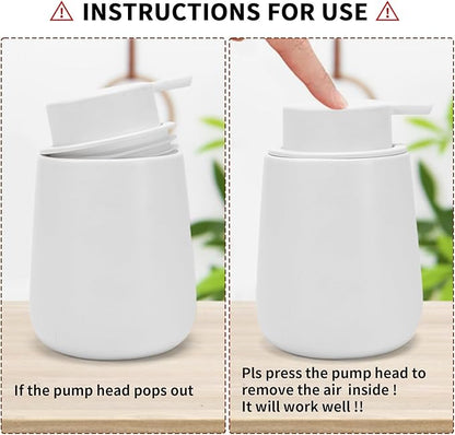 Soap Dispenser Ceramic with Easy-to-Press Pump Hand Lotion Liquid Dispenser - Image 8