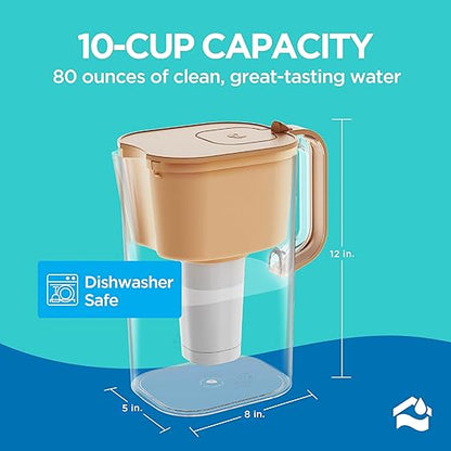 HOMEWATER 10-Cup Pitcher Filter – BPA-Free, High-Capacity 2.4L Pitcher - Image 6