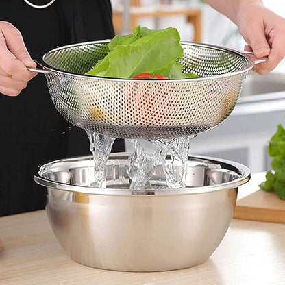 TeamFar Stainless Steel Colander, 5QT Micro-Perforated Metal Colander Food - Image 6