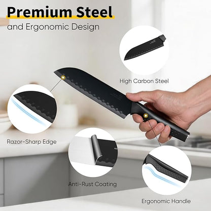 E-far Knife Set, 15-Piece Kitchen Knife Block Set - Image 3